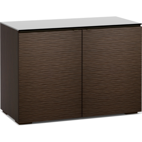 Berlin 323 44" TV Stand Cabinet in Textured Wenge with Black Glass Top